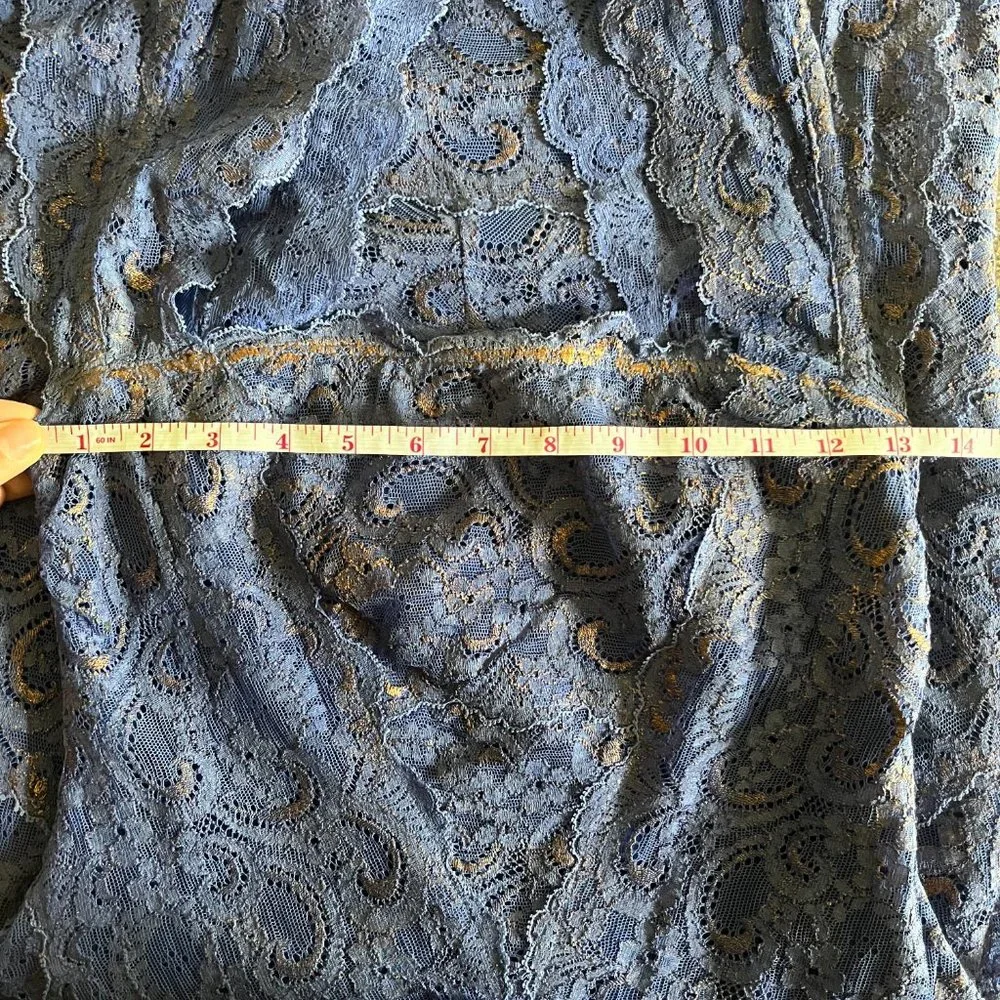 Nicole Miller Eva Lace Dress Indigo Shimmer size Small - Picture 8 of 10